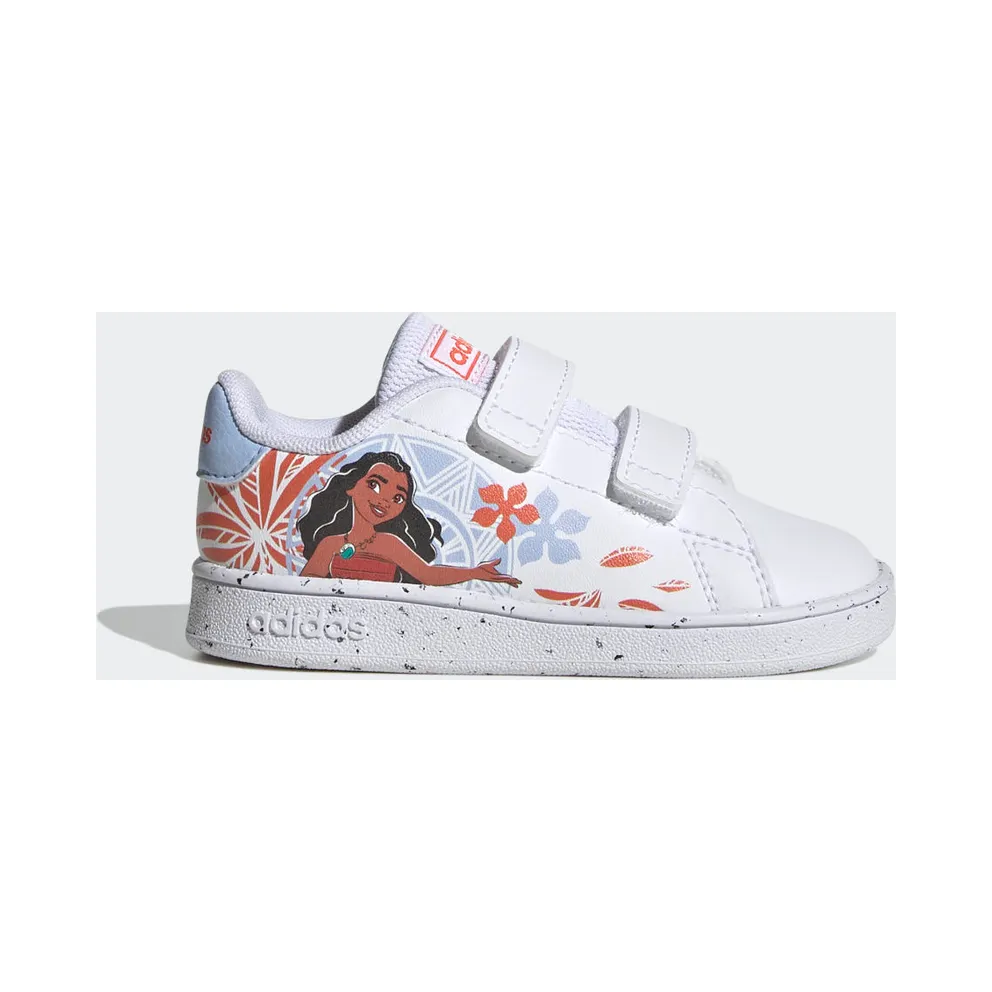 adidas x Disney Advantage Vaiana Hook-and-Loop Schuh Cloud White / Blue Dawn / Semi Impact Orange (GZ9467)