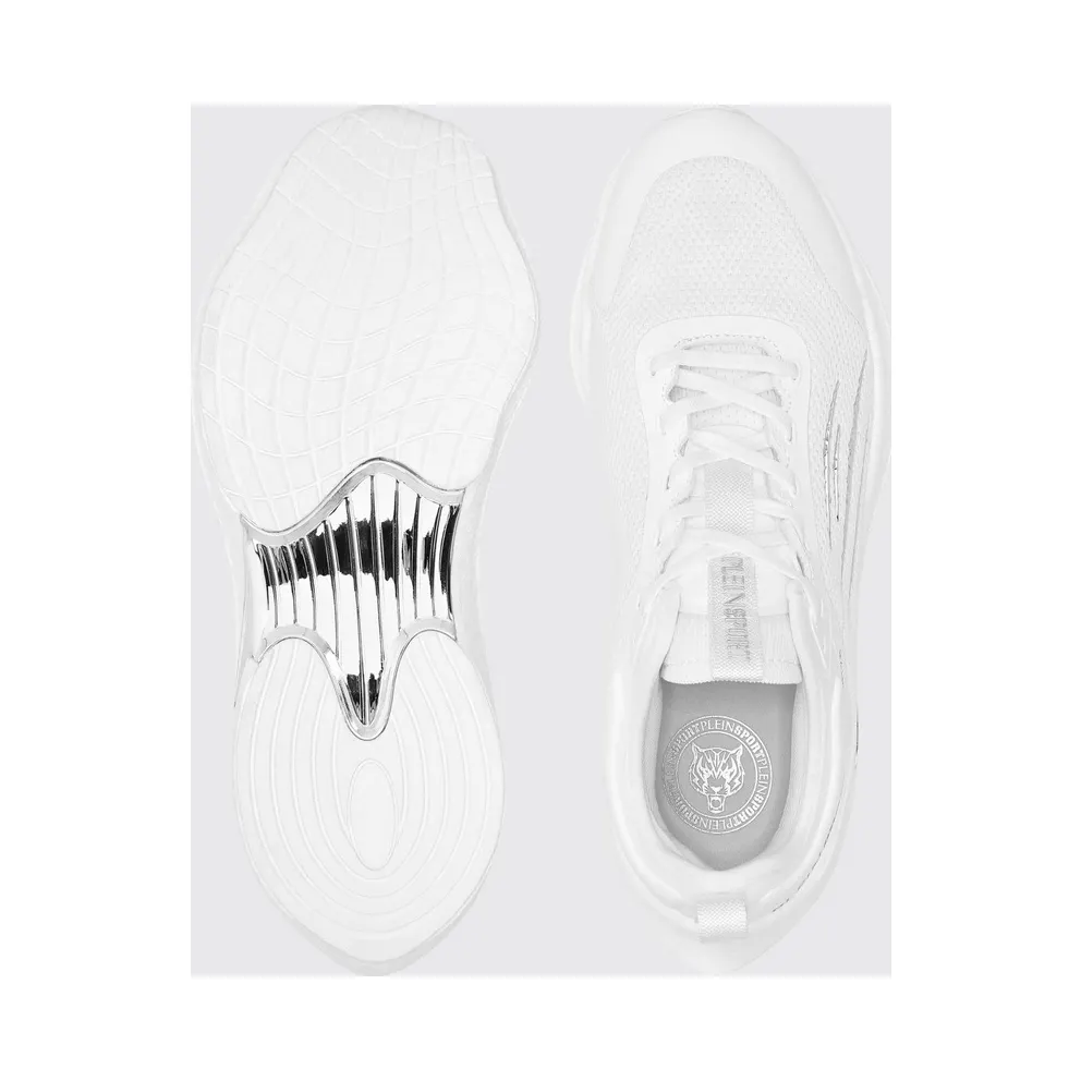 Plein Sport PS/Sprint-78 Two-Tone Mesh Trainers with Printed Logo White 4 (PAESUSC0778STE003N01)