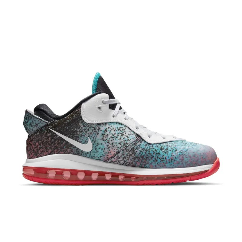 Nike LeBron 8 V2 Low Miami Nights (2021) – “White / Solar Red / Glass Blue / White” (DJ4436-100)