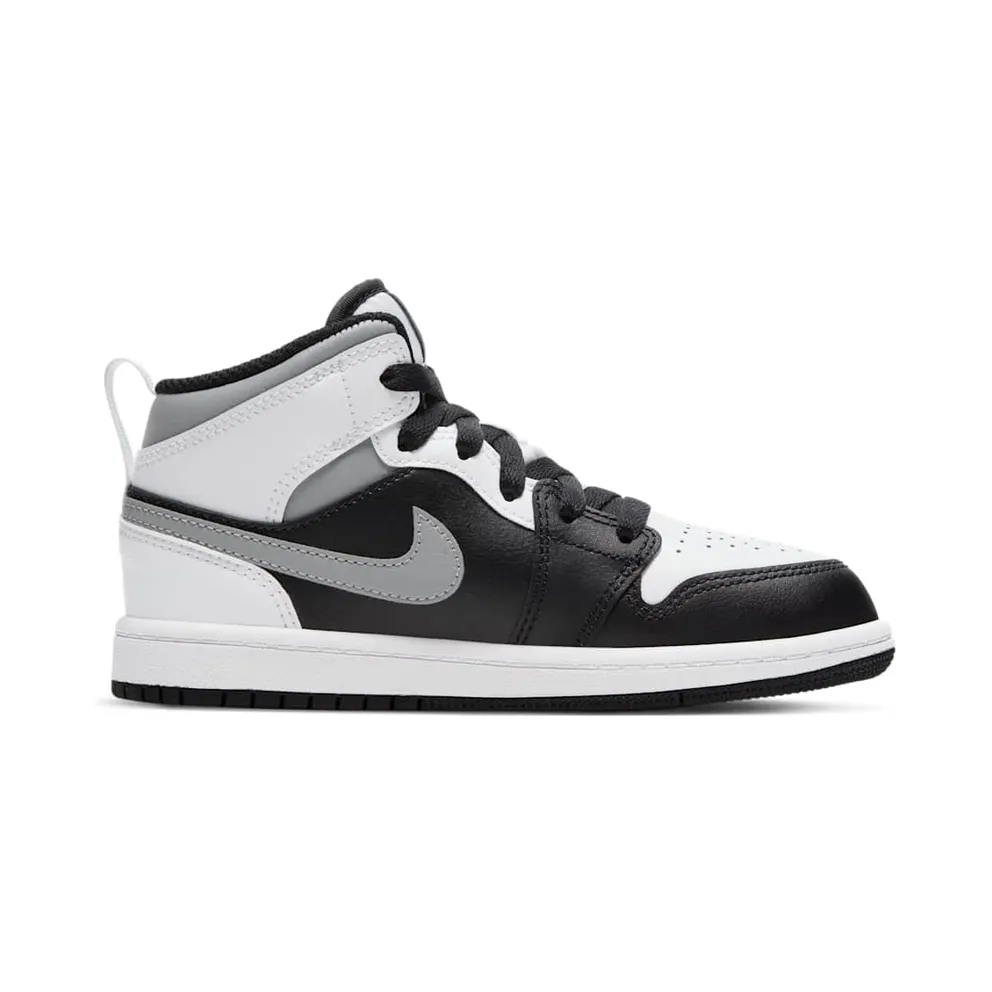 Jordan 1 Mid White Shadow (PS) Black/Medium Grey-White (640734-073)