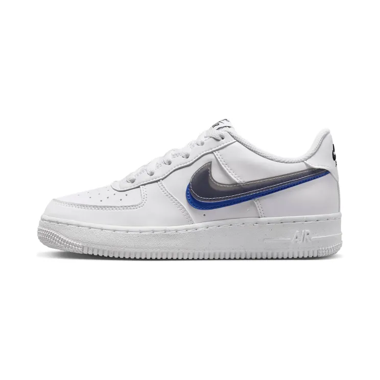 Nike Air Force 1 Low Impact Next Nature Double Swoosh White Black Blue (FD0688-100)