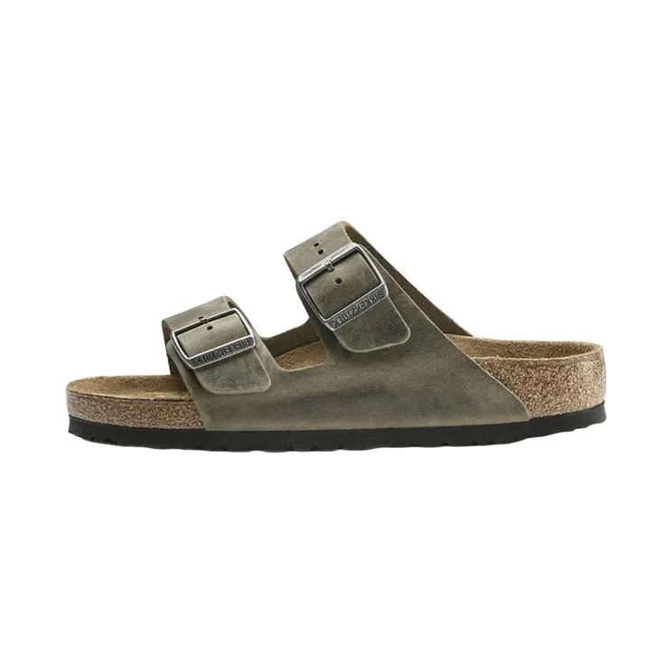 Birkenstock ARIZONA SOFT FOOTBED “Oiled Leather Faded Khaki” (1019313)