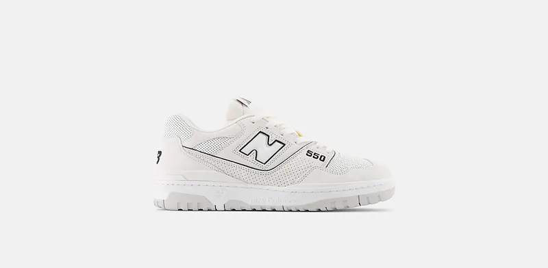 New Balance 550 White Perforated Leather Black (BB550PRB)