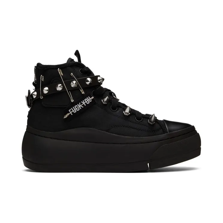 R13 Black Studded Kurt High-Top Sneakers (R13MS5029-S001C)