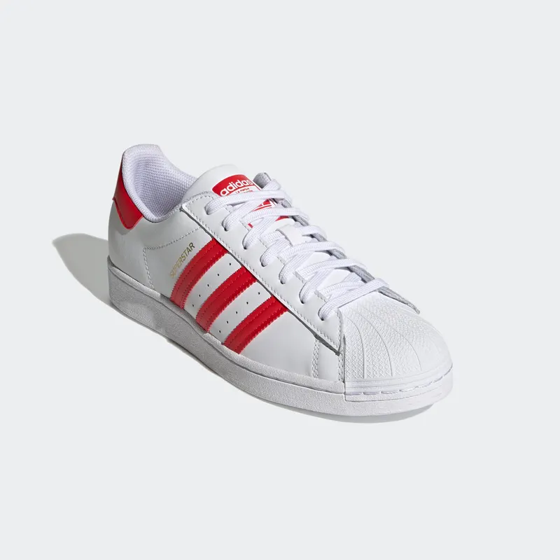 Adidas Superstar ‘White Vivid Red’ Cloud White/Vivid Red/Gold Metallic (H68094)
