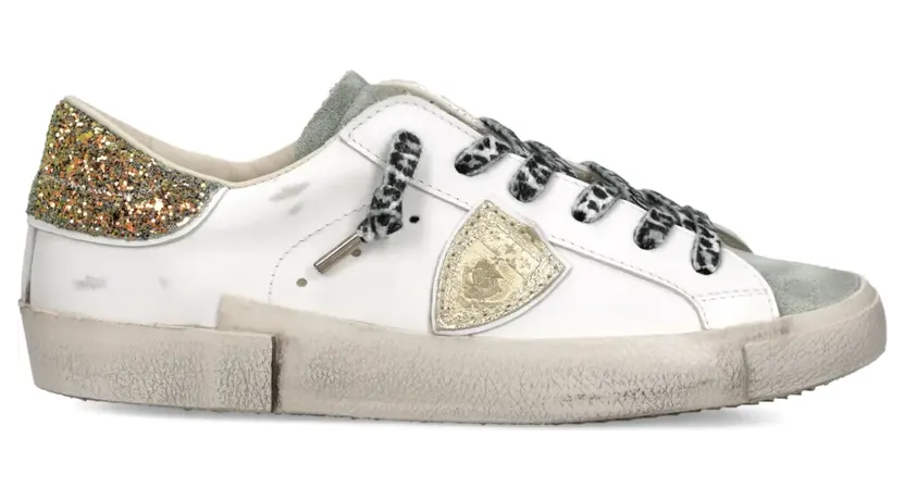 Philippe Model Paris PRSX low-top sneakers met glitter – Wit (PRLDVG07)