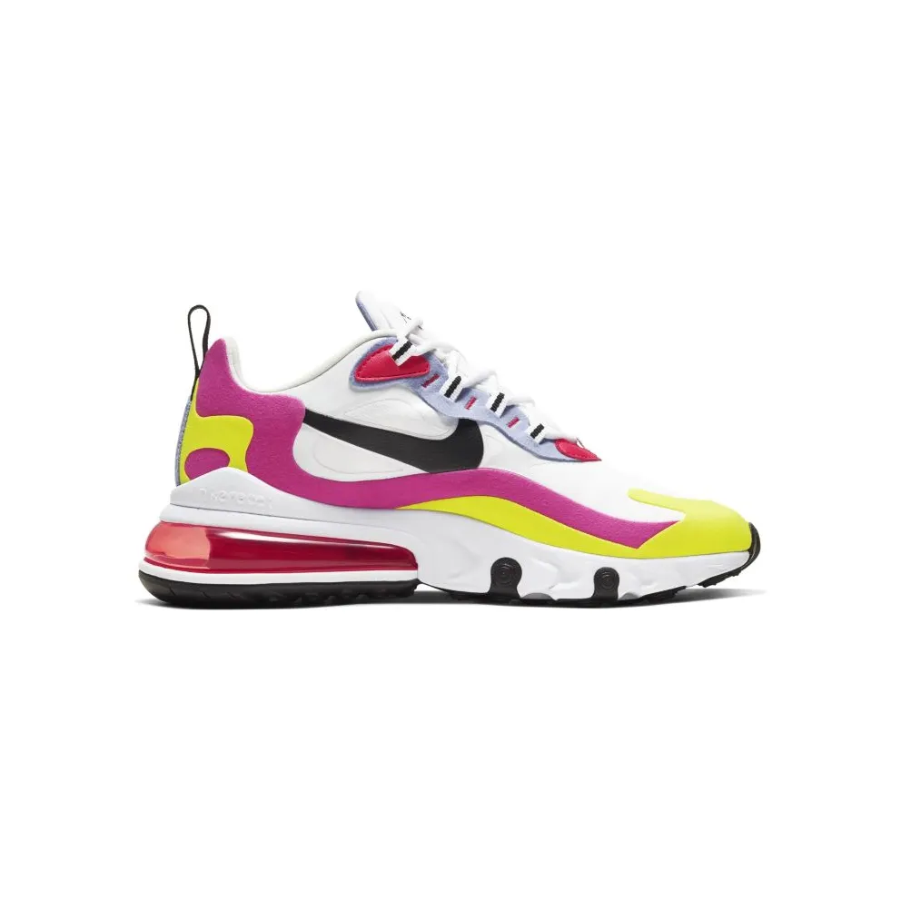 Nike Air Max 270 React White Pink Yellow (W) White/Black-Pink-Yellow-Red-Blue (CZ9351-100)