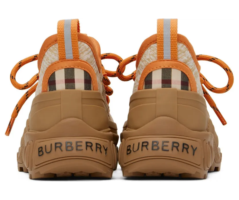 Burberry Kids Orange & Brown Arthur Sneakers (8054758) (2)