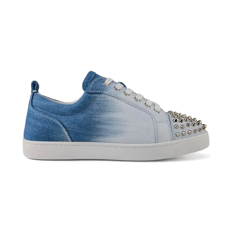 Christian Louboutin Louis Junior Spikes Flat Blue White (3240864 6713)
