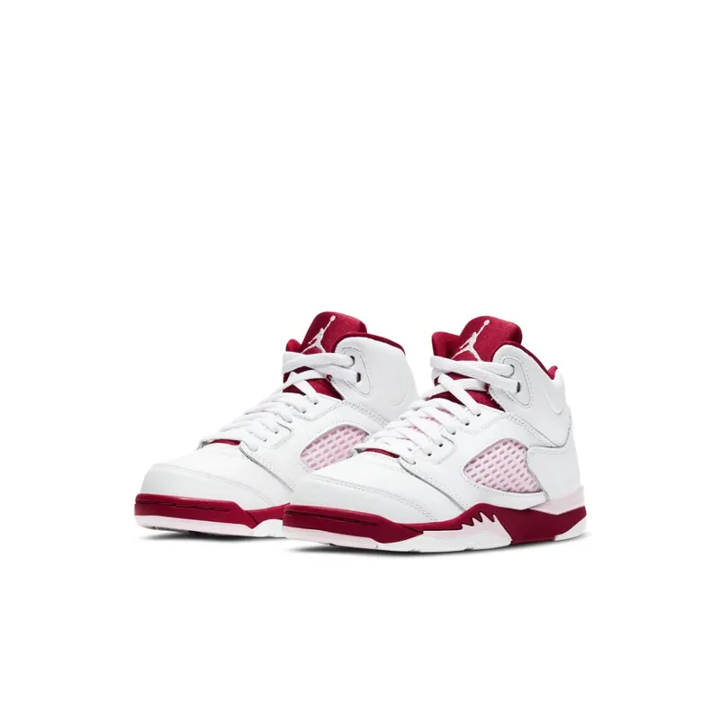 Jordan 5 Retro White Pink Red (PS) White/Pink Foam-Gym Red (440893-106)