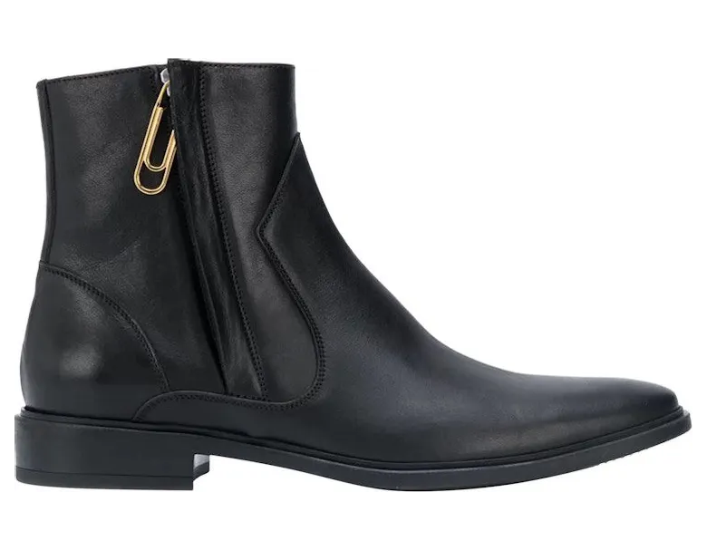 OFF-WHITE Paperclip Zip-up Ankle Boots Black (OMIA178F20LEA0031000)