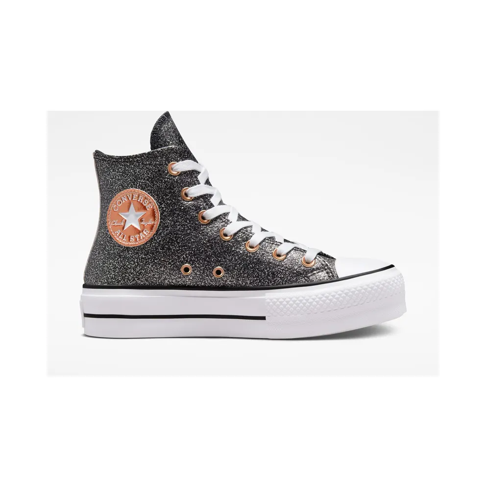 Converse Chuck Taylor All Star Lift Platform Metallic Glitter Schwarz/Copper/Weiß (A01301C)