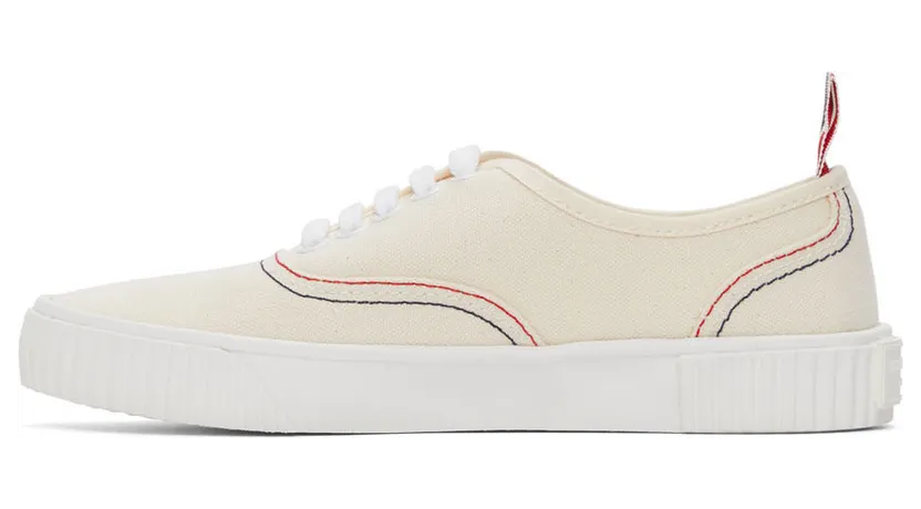 Thom Browne Off-White Heritage Vulcanized Sneakers (FFD063A-06555) (3)