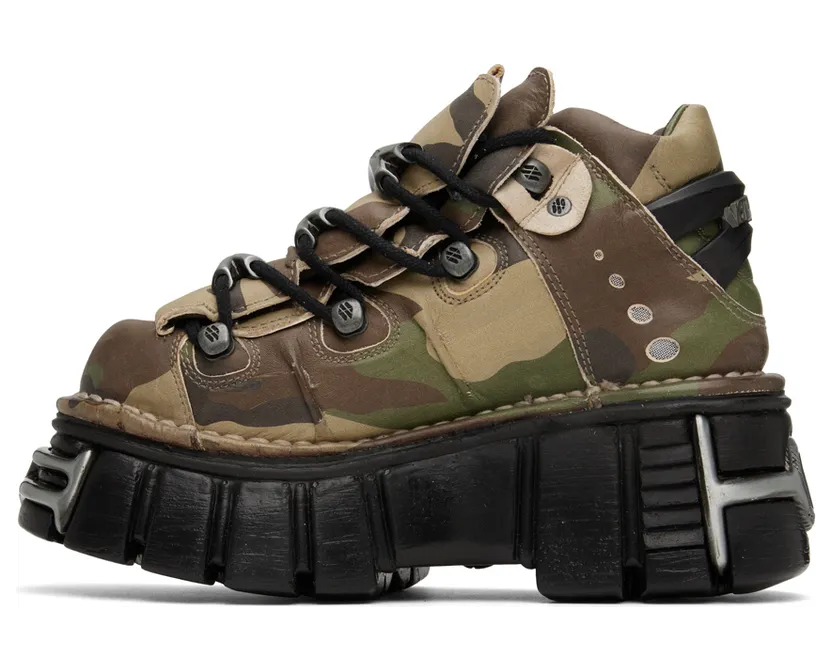 VETEMENTS Khaki New Rock Edition Platform Sneakers (UA53SN200G) (3)