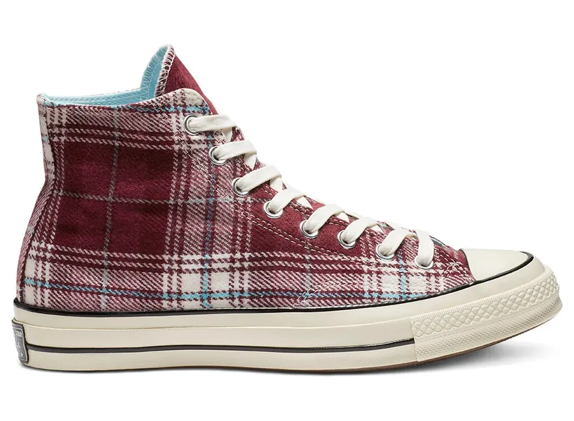 Converse Chuck Taylor All Star 70 Hi ‘Plaid Pack’ Dark Burgundy/Cyan Tint (162403C)