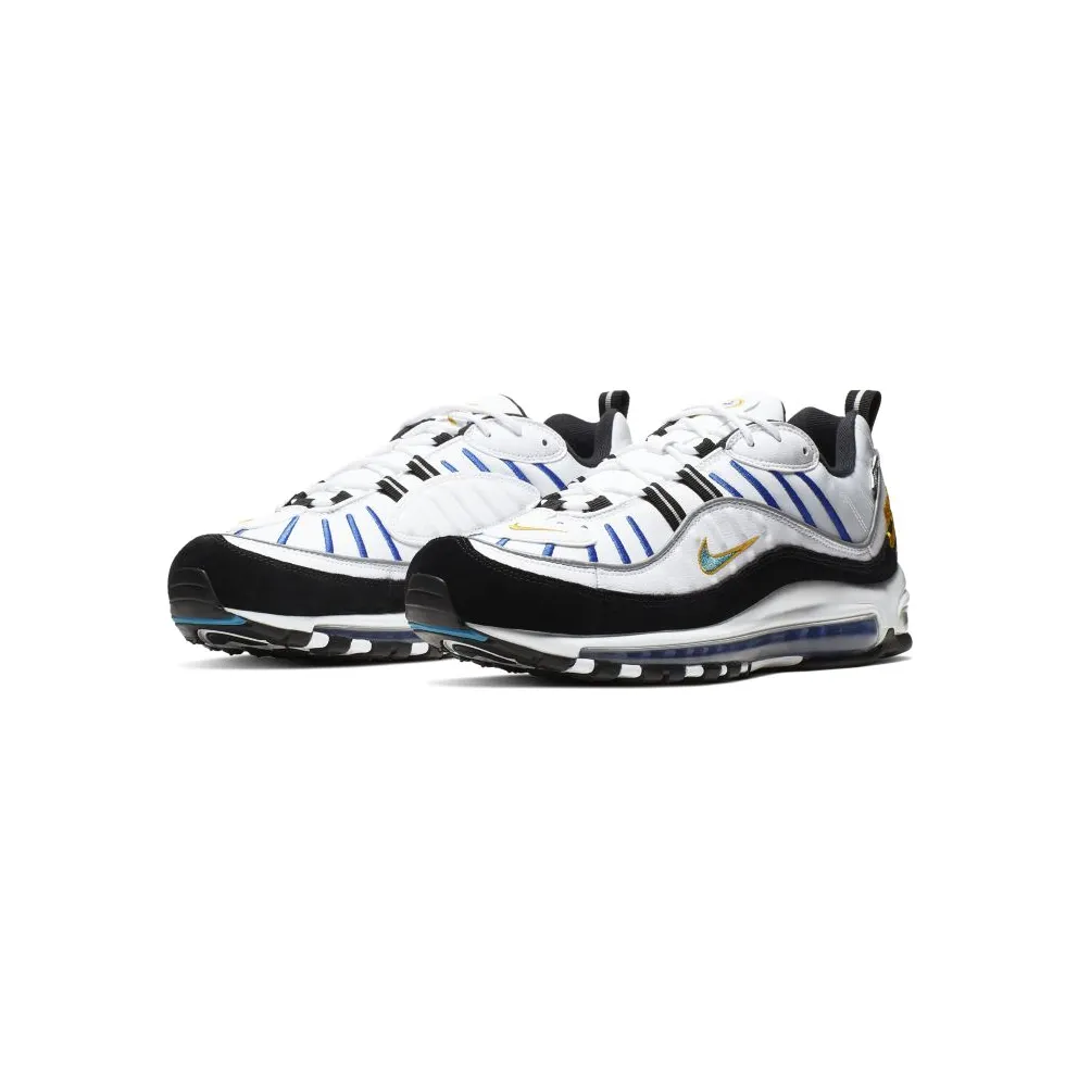 Nike Air Max 98 White Teal Nebula University Gold White/University Gold-Black-Teal Nebula (BV0989-102)