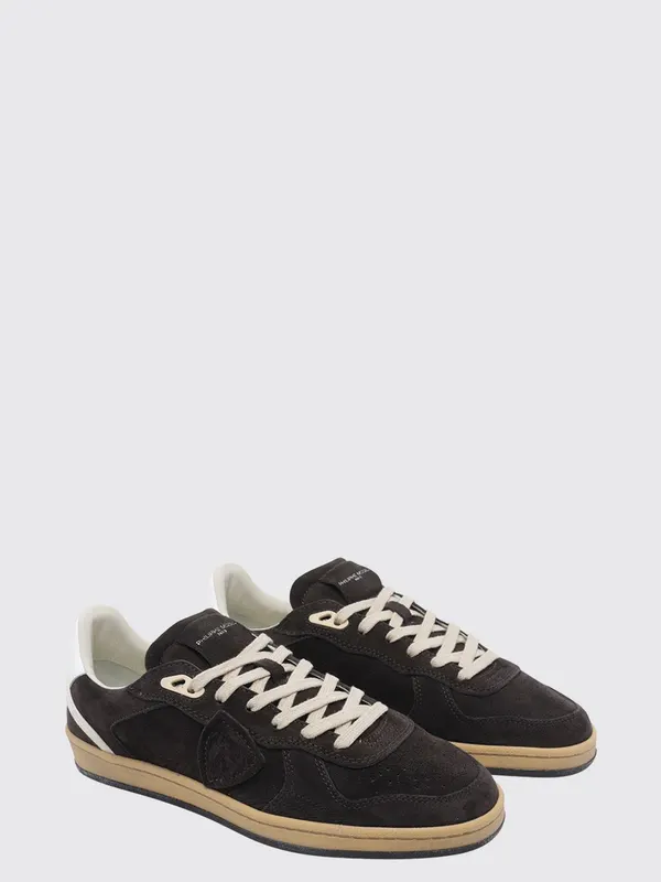 Philippe Model Pgal Suede Calfskin Low-Top Sneakers with Perforated Toe Brown (PGLUD004)