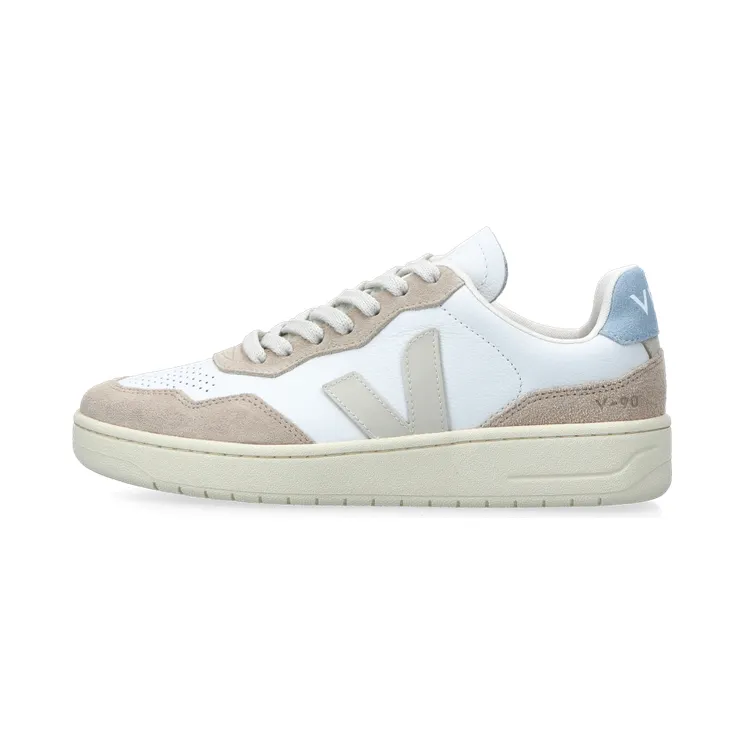 VEJA V-90 O.T. Leather (extra white / pierre / steel) – VD2003705