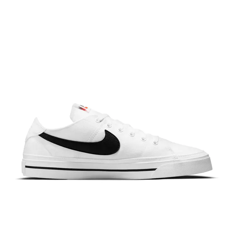 Nike Court Legacy Canvas White Black Swoosh (CW6539-101)