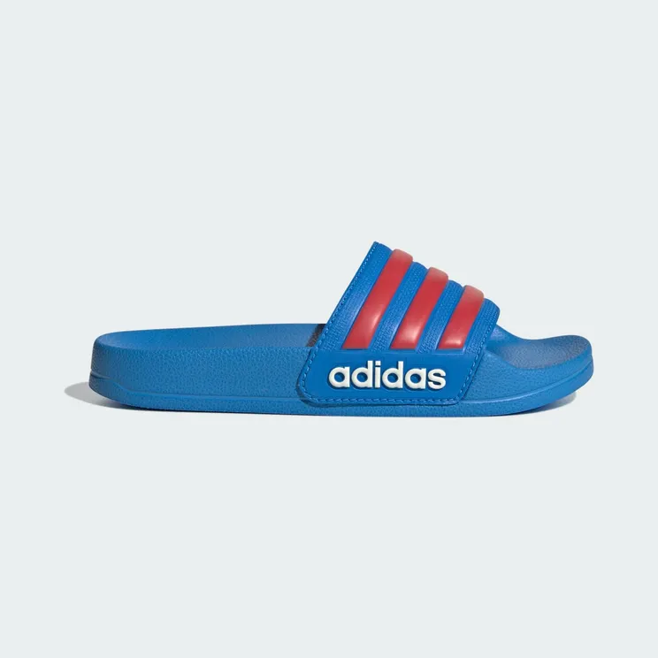 adidas Adilette Shower Slides “Lucid Ray Blue / Semi Lucid Red / Off White” (JS2524)