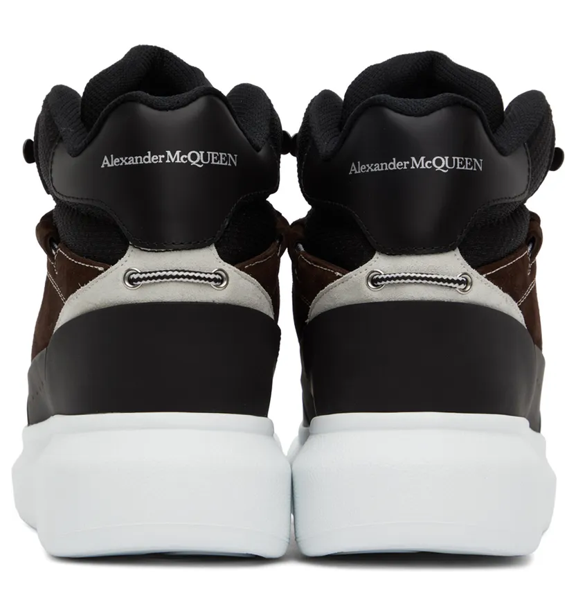 Alexander McQueen Black & Brown Leather High-Top Sneakers (682498WIB9C1459) (2)