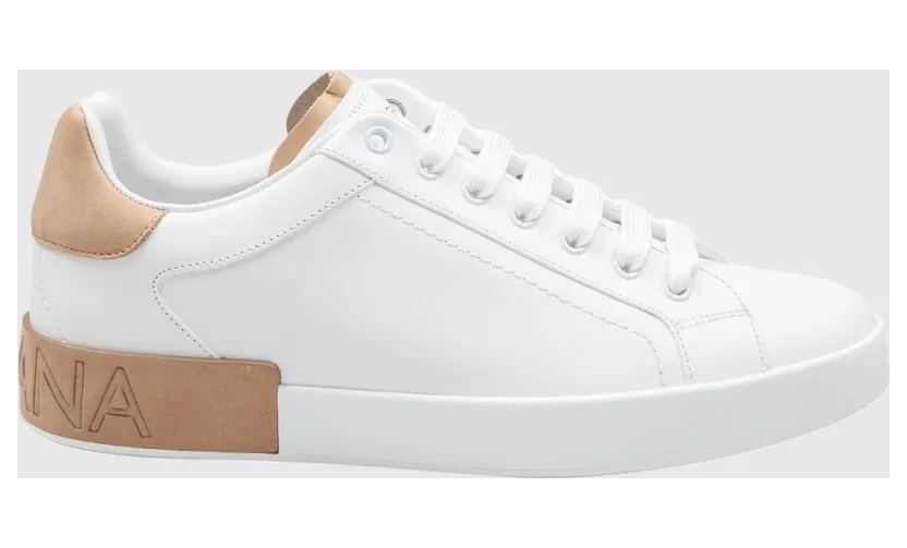Dolce & Gabbana Portofino Bicolour Calfskin Sneakers with Logo White (CS2278AF2188S537) (4)