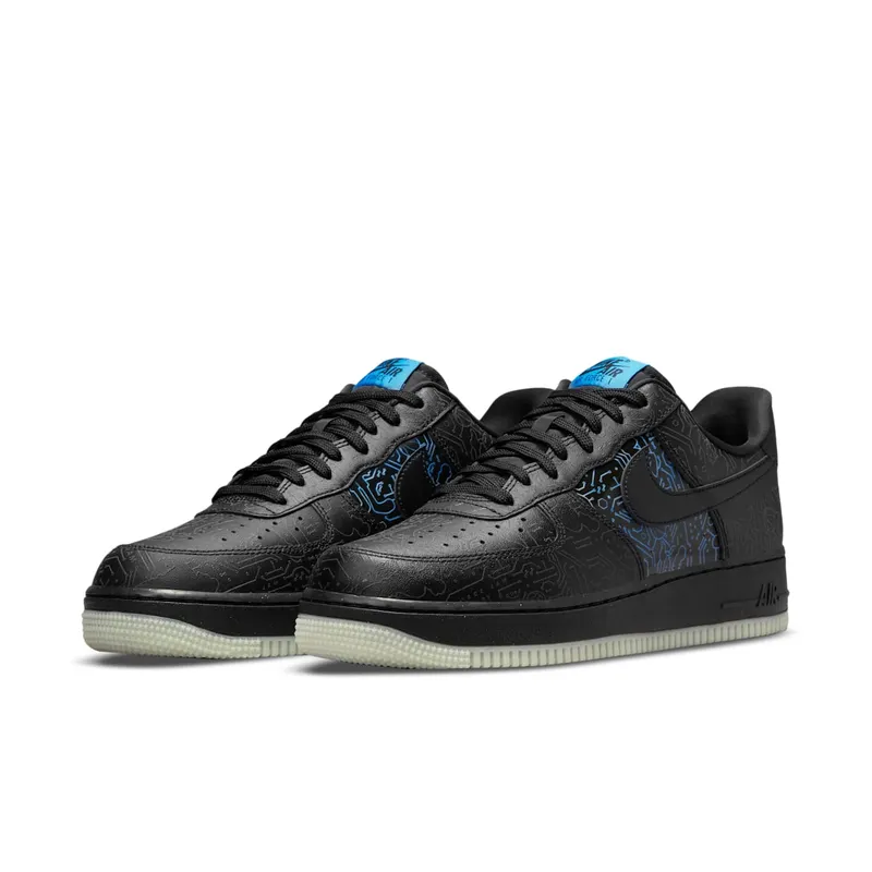 Nike Air Force 1 Low Computer Chip Space Jam (GS) – “Black / Electric Blue” (DH5354-001)