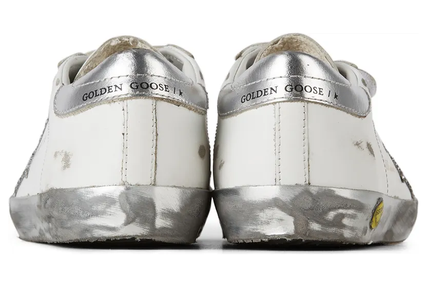 Golden Goose Kids White & Silver Glitter Old School Velcro Sneakers (GYF00111.F001982.80185) (2)