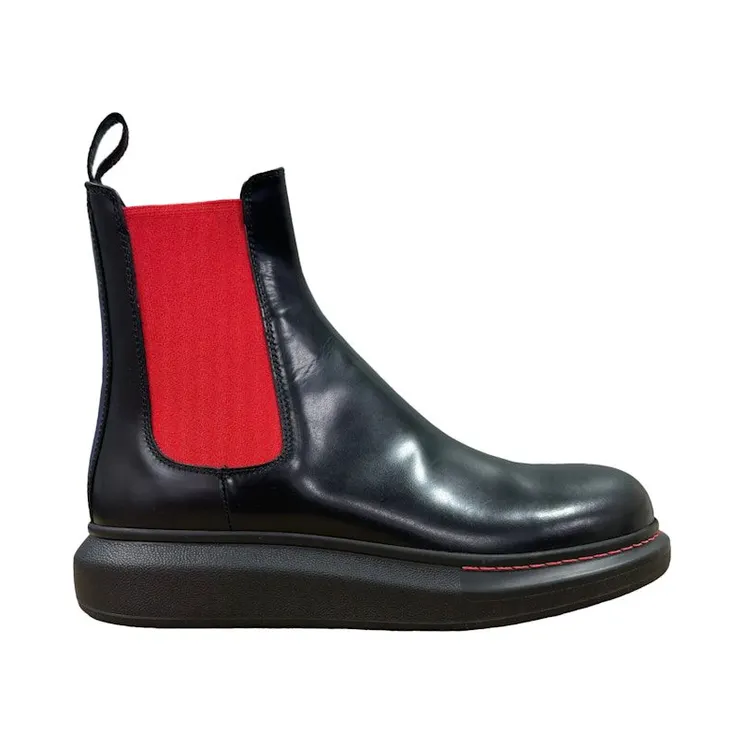 Alexander McQueen Hybrid Chelsea Boot Black Red (586198WHX521066)