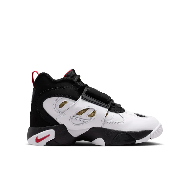Nike Air Diamond Turf II GS “Black / Flame Red / Metallic / White” (IR4727-001)