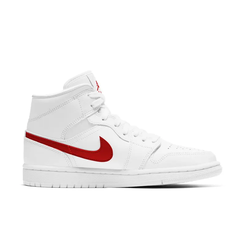 Air Jordan WMNS 1 Mid White Red (2020) (BQ6472-106)
