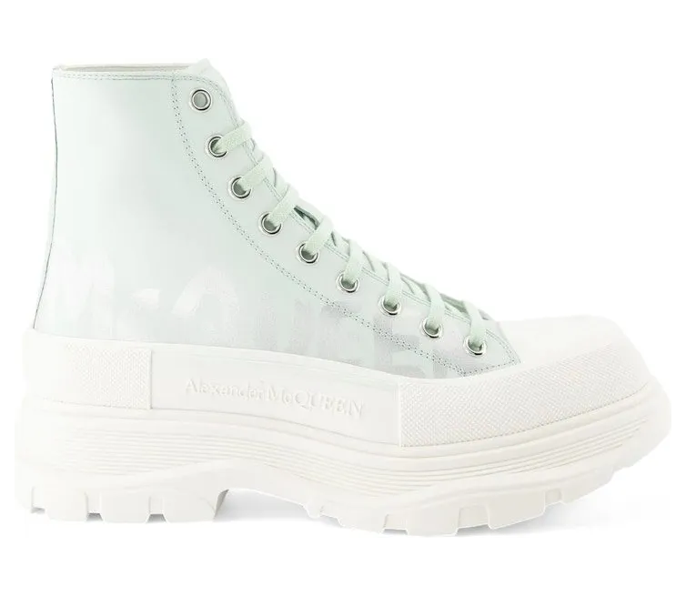 Alexander McQueen Tread Slick Boot McQueen Graffiti Logo Pastel Green (711109 WIAT6 4615)