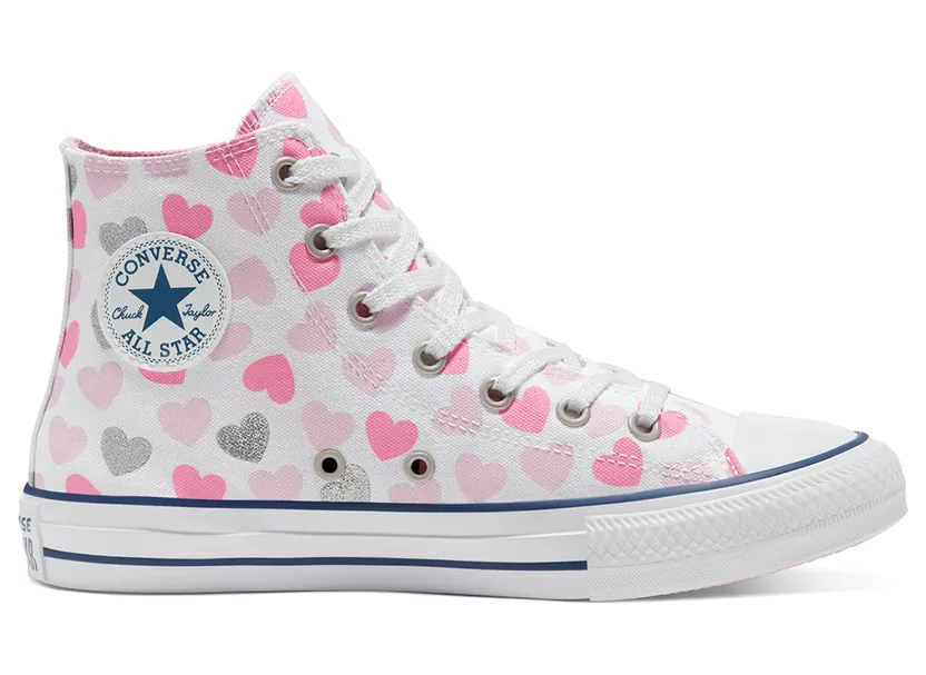 Converse Heartsfall Chuck Taylor All Star High Top White/cherry Blossom/silver (668019C)