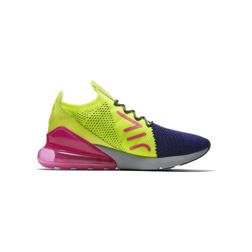Nike Air Max 270 Flyknit Regency Purple Volt Regency Purple/Volt-Pink Blast-Thunder Grey (AO1023-501)