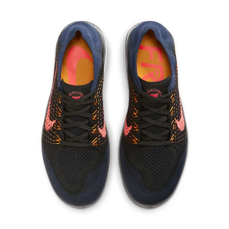 Nike Free RN Flyknit 2018 Black Flash Crimson Orange Peel Black/Flash Crimson-Orange Peel (942838-068)