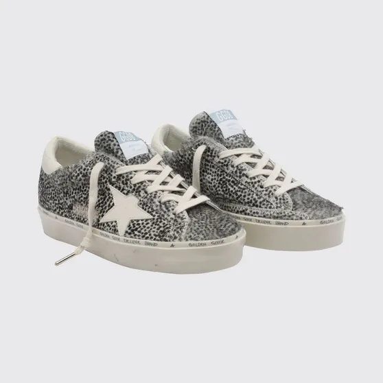 Golden goose Hi Star Animal Print Pony Hair Trainers with Platform Sole Black (GWF00118F00849690138)