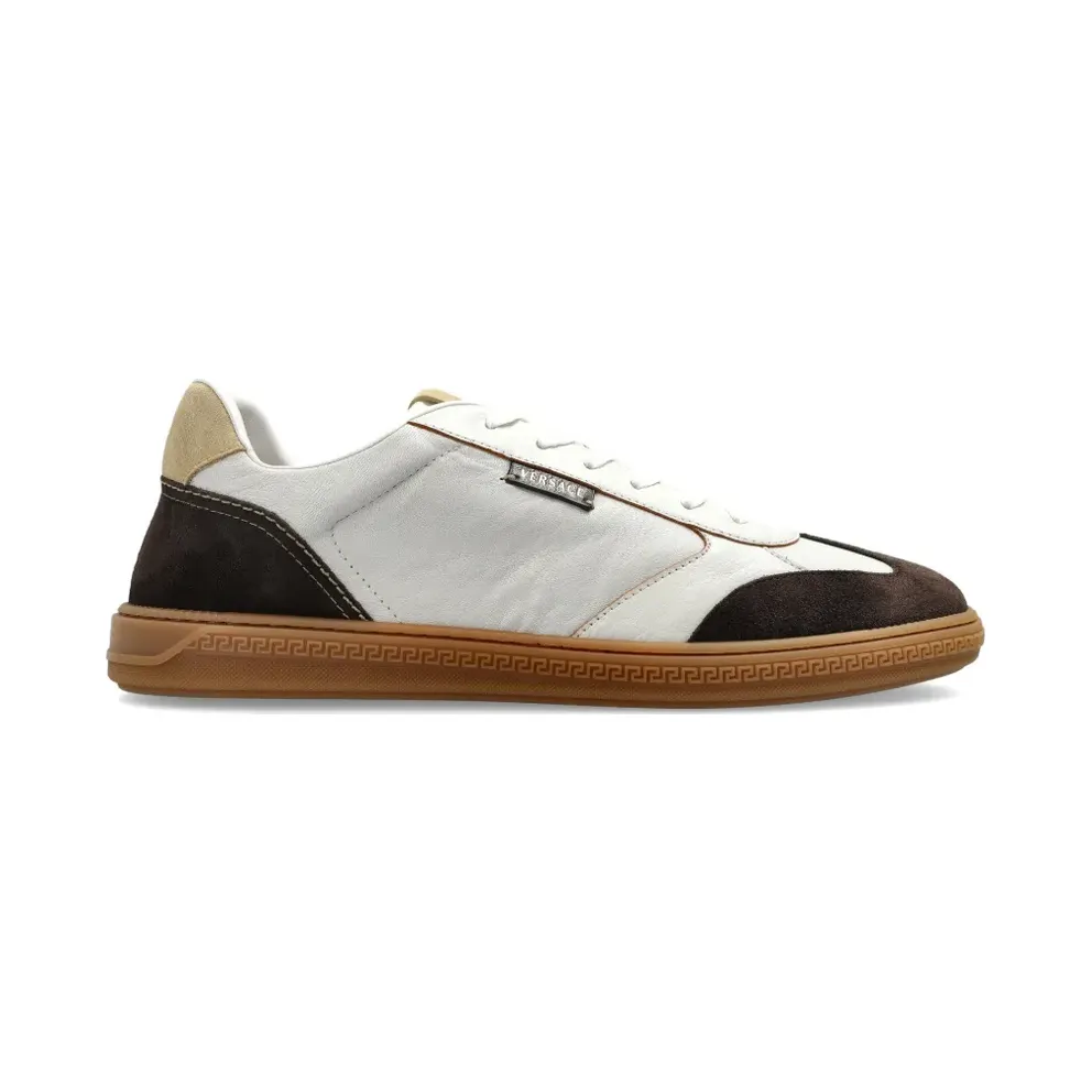 Versace Greca Court Sneakers aus Nappaleder – Gelb (10242051A17776)