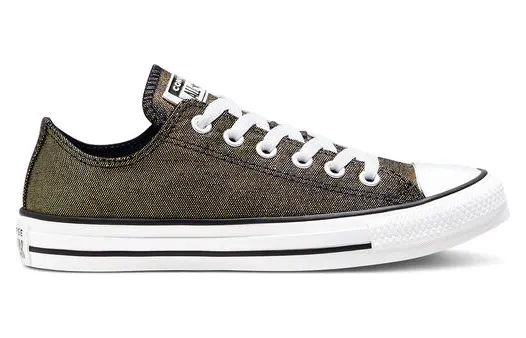 Converse Industrial Glam Chuck Taylor All Star Low Top Gold, Black, White Gold/ Black/ White (568589C)