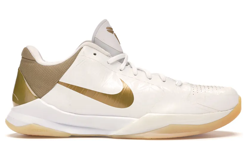 Nike Zoom Kobe 5 ‘Big Stage Home’ White/Mtllc Gold-Mtlc Smmt Wht (386429-108)