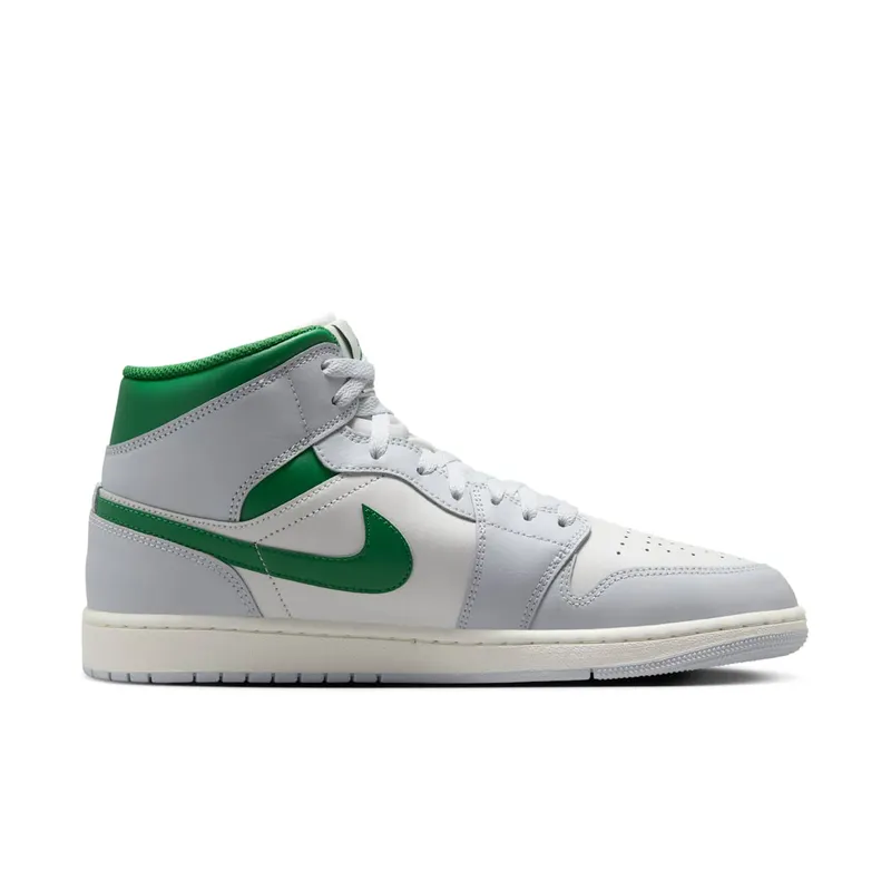 Jordan 1 Mid “White Pure Platinum Pine Green” (DQ8426-142)