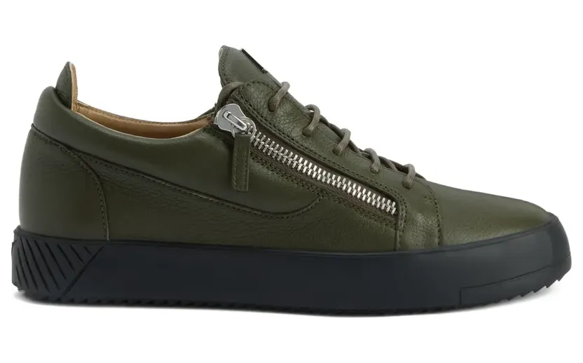 Giuseppe Zanotti Frankie leren sneakers met ritsdetail – Groen (RU50028H02)