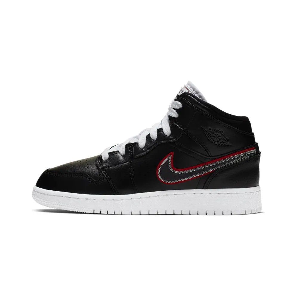 Jordan 1 Mid Maybe I Destroyed The Game (GS) Black/Black-White-Gym Red (BQ6931-016)