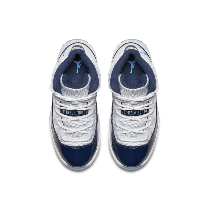 Jordan 11 Retro UNC Win Like 82 (Preschool) White/University Blue-Midnight Navy (378039-123)