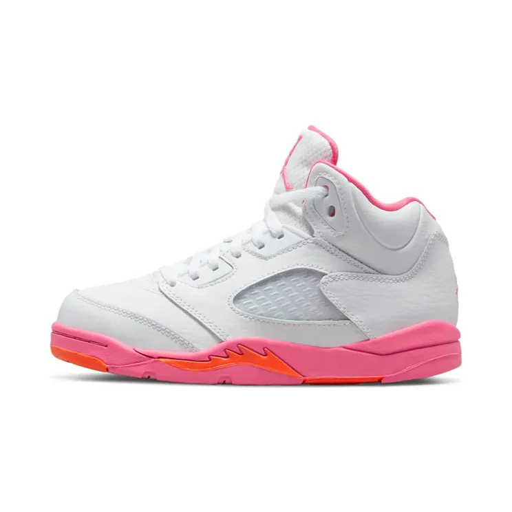 Jordan 5 Retro WNBA “White / Safety Orange / Pinksicle” (440893-168)