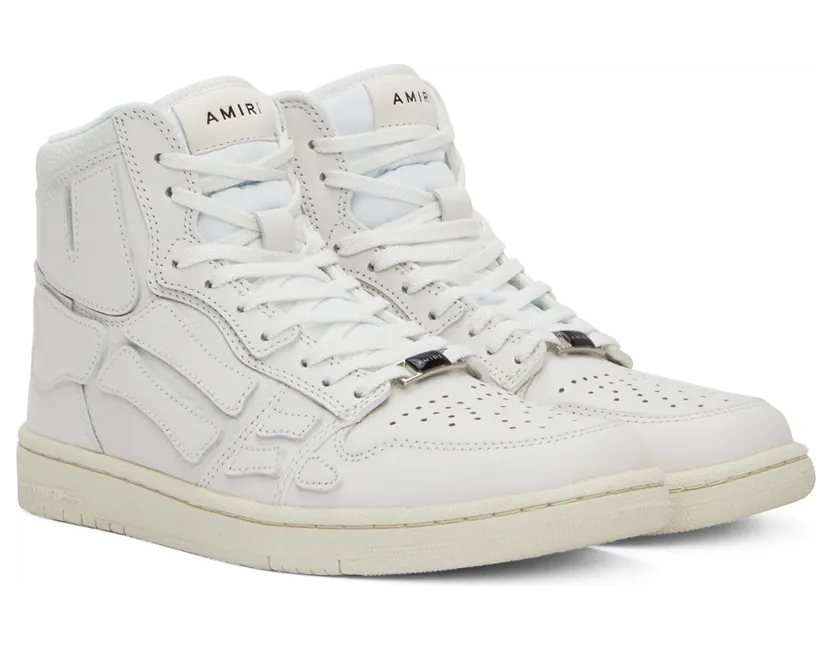 AMIRI White Hi Skel High-Top Sneakers (PF22MFS002-100) (4)