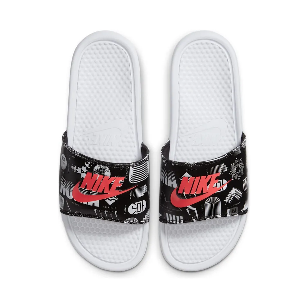 Nike Benassi Jdi Slide “White / Black / University Red” (631261-107)