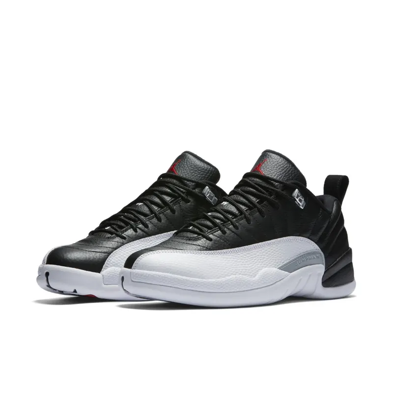 Jordan 12 Retro Low Playoffs Black/Varsity Red-White-Metallic Silver (308317-004)