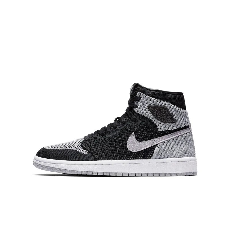Jordan 1 Retro High Flyknit Shadow (GS) Black/Wolf Grey-White (919702-003)