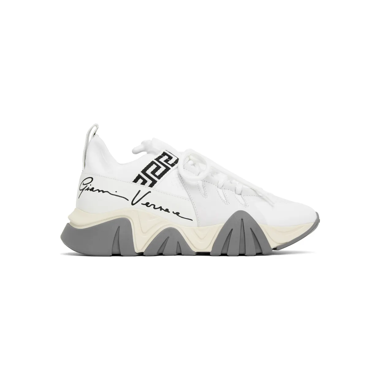 Versace White Knit Squalo Sneakers (DSU8007 DCL5G)