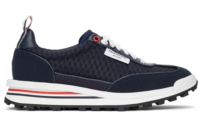 Thom Browne Navy Tech Runner Low Sneakers (FFD108B-03193)